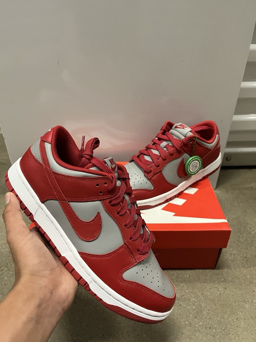 Nike Dunk Low Retro UNLV 2021 Medium Grey/White/Varsity Red DD1391-002 SIZE 8m
